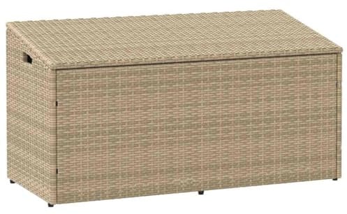 vidaXL Garten-Aufbewahrungsbox Beige 110 x 50 x 58 cm Poly Rattan
