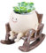 Pots de fleurs avec visage balançoire, pot de fleurs drôles pour l'intérieur, smiley, chaise à bascule, pot de fleurs succulentes, avec trou de drainage, pot de fleurs pour la maison et le jardin