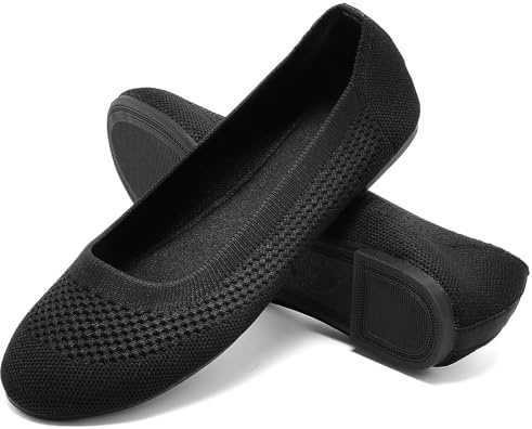 Pelbiuqik Bailarinas Mujer Zapatos Planos Cómodo Redonda Manoletinas Pretty Bailarinas Deportivas, Elegentes Ballet Flats Transpirables de Punto, para Compras, Caminar, Salir de Fiesta, Trabajar