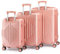 LALAHO Set de 3 Valises, Grande Taille, Valise Cabine, Petite, ABS avec Coins Renforcés, roulettes Pivotantes 360°, Cadenas et Poignée Télescopique (Or Rose)
