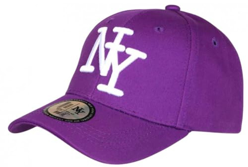 Berretto NY Viola e Bianco in Cotone Originale Visiere Baseball Stazky, viola., Taglia unica