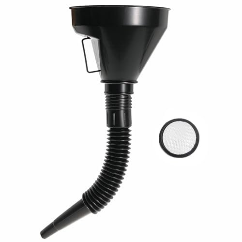 PAIKIUU Fuel Funnel with Filter for Car Universal Oil Petrol Adblue Plastic Diesel Gasoline Funnel with Detachable Spout for Motorcycle Car Automotive