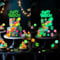 Nenluny Neon Cake Decorations Glow Cake Toppers Glow in the Dark Neon Black Light Party Supplies for Birthday Wedding Disco Party Favors