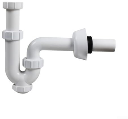 Oniissy G1-1/4 Inch Kitchen Sink Drain Pipe 32mm Diameter U-Bend Plumbing Fitting With Anti-Odor Trap White PP PVC Material For Bathroom Basin