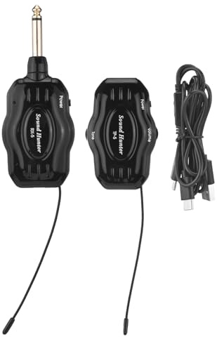 Btuty Wireless Guitar Transmitter Receiver Set UHF Digital mit wiederaufladbarem Akku 6-8 Stunden Laufzeit für E-Gitarre Bass und Blasinstrumente (schwarz)