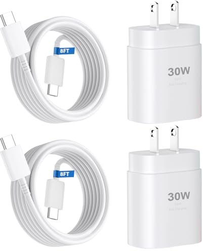 Phone 17 16 15 Charger Fast Charging,30W USB C Phone 17 16 15 Pro Max Charger Block & 8FT Long Type C Cable Cord for i.Phone 17/Air/17 Pro/17 Pro Max/16/16 Pro/16 Pro Max/15/15 Pro Max,White