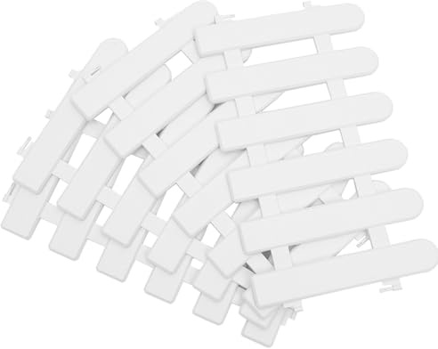 EPIGEIST 4 pièces Clôture de Jardin Plastique Blanc Bordure Pelouse Réutilisable Décorative Pour Jardin Allée et Facile à Installer et Résistante