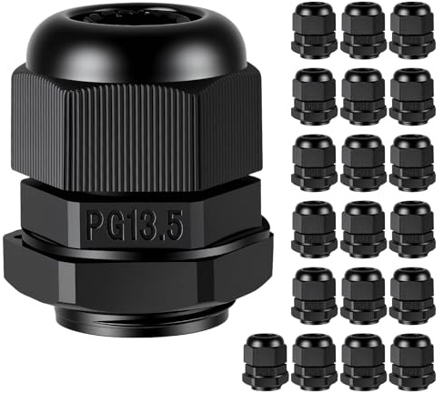 EPYINS 20 Pezzi Pressacavi Elettrici Impermeabili IP68, per Cavi da Ø 6-12mm,Passacavi a Tenuta Stagna con Ghiera,Filettatura PG13.5,per Scatola di Derivazione, Quadro Elettrico Esterna