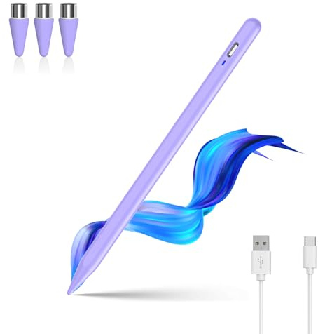 Universal Tablet Stift für alle Tablets,iPad Stift with 3 POM Tips,Lila | Handy Stift Compatible for Android & iOS Phones/Tablet,Kapazitiver Tablet Pencil für iPad/Pro/iPhone/Samsung/Lenovo/Huawei