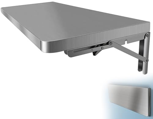 YGER JZGB Camping Tisch Klappbar aus Edelstahl, Klapptisch Wand Tragkraft 80 kg für Wohnmobile Campervans und Wohnzimmer(60x30cm/24x12in)