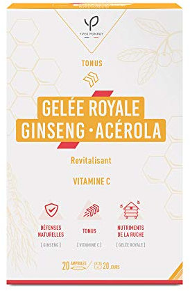 Yves Ponroy Ampoules de Gelée royale - Ginseng - Acérola - Trio tonus - 20 ampoules - Yves Ponroy