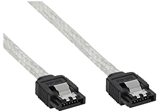 InLine 27303R SATA 6Gb/s Kabel rund, mit Lasche, 0,3m