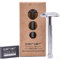 Parker Safety Razor 29L Unisex Lange Griff Schmetterling Öffnen Double Edge Safety Razor & 5 Premium Blades Chrom