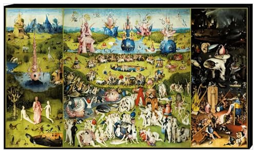 1art1 Hieronymus Bosch Poster Der Garten Der Lüste, 1500 Bilder Leinwand-Bild Auf Keilrahmen | XXL-Wandbild Poster Kunstdruck Als Leinwandbild 120x70 cm