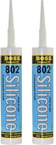 2-Pack Boss 802 Clear Pro Grade Silicone Sealant for Pool, spa, Household - 2 x 280ML. Tubes