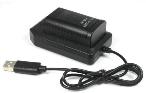 OSTENT Estación de Carga USB + Batería Recargable para el Mando Inalámbrico Microsoft Xbox 360 Color Negro