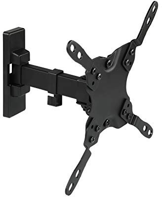 TooQ LP2042TNL-B, Soporte Inclinable y Giratorio de Pared para Monitor/TV/Led de 13 a 42, Distancia a la Pared 60mm Hasta 190mm, Inclinación Hasta -12º, Negro