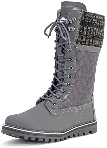 Polar Donna La Neve Durevole All'Aperto Termico Inverno Caldo Impermeabile Metà Polpaccio Stivali - Grigio - UK3/EU36 - YC0378