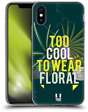 Head Case Designs Too Cool To Wear Floral Tropical Trends Soft Gel Case [Military Grade Protection] Compatible With Apple iPhone X/iPhone XS