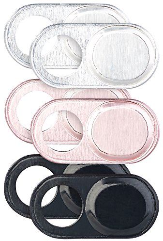 Somikon kompatibel mit iMac Kamera Abdeckung: 6er-Set Webcam-Aluminium-Abdeckung für Laptops & Co., selbstklebend (MacBook Kamera, Kameraabdeckung kompatibel mit iMac, Sichtschutz)
