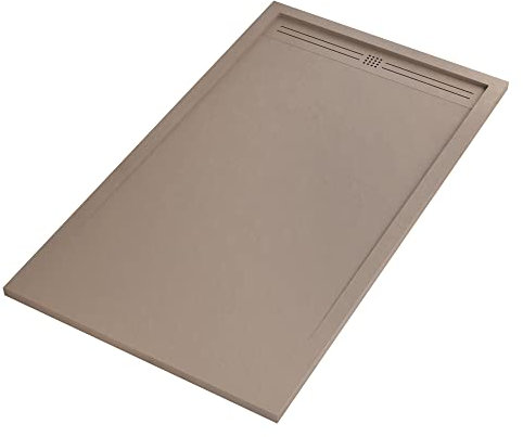 OLIMPO DOCCE - Piatto doccia in marmo resina Tortora pietra cemento GRID - 80x180