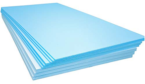 XPS Foam Insulation Boards 1200 x 600 x 10mm - Electric and Water Underfloor Heating Tile Laminate Underlay Thermal Extruded Polystyrene Insulation Sheets (39, 1200 x 600 x 10mm)