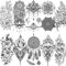 LAROI 10 Blätter Schwarz indisches Temporäre Tattoos Blume Für Frauen Mandala DreamCatcher Temporäre Erwachsene Aufkleber Mädchen Körperkunst Arm Tätowierung Spitzen Gefälscht Tatoos Hochzeit