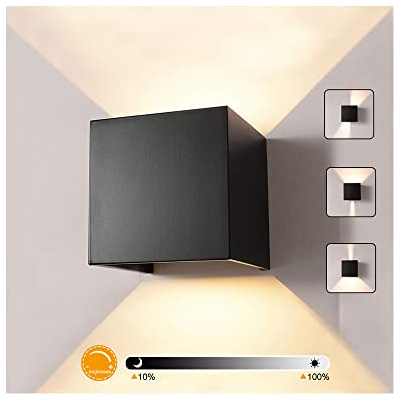 Midore Wandleuchte LED Dimmbar 12W wandlampe Innen/Aussen 230V Wandbeleuchtung Einstellbar Abstrahlwinkel Auf und Ab Leuchten 3000K [Energieklasse A++]