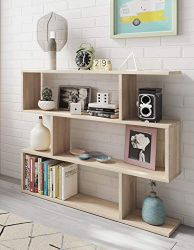 Dmora Libreria decorativa e funzionale, colore rovere, cm 97 x 25 x h110, Bifacciale, Small