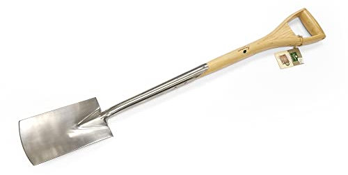 Greenman Border Spade Narrow Stainless Steel Heavy Duty Ash Handled 100cm x 14cm