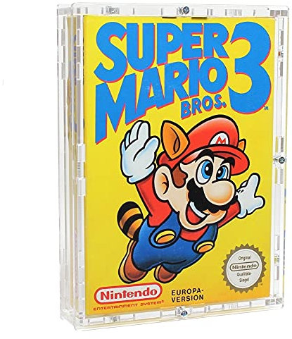 Zeigis Verschraubtes Acrylcase aus Acrylglas für EIN Nintendo NES Spiel in OVP/Schutzbox/Protector/UV-Schutz/Transparent/Games