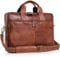 Sacoche en cuir pour ordinateur portable de 45,7 cm - Pour homme et femme - Idéale pour le bureau, l'école, le collège - Marron clair