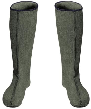 3Kamido Calze per Stivali in Feltro, Verde Oliva 35/36 Scarpe Interne per Stivali in Gomma, 36-50, Lunghe, Calza Donna, Uomo, Inserto riscaldante in Feltro, Calze Termiche