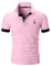 STTLZMC Polo Uomo Manica Corta Basic Tennis T-Shirt Casual Gentiluomo Poloshirt Cotone,Rosa,S