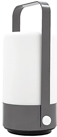 Tragbare LED Laterne NIMBUS - Design Outdoor Tischlampe batteriebetr. 19,5cm Grau