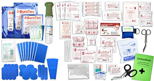Erste Hilfe SET GASTRO für Betriebe DIN/EN 13157 PLUS 1 INKL. Augenspülung + Kühlgel + detektierbare Pflaster + Hydrogelverbände + Notfallbeatmungshilfe