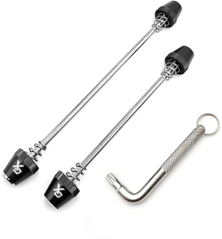 ONIPAX Fahrrad Anti-Diebstahl Schnellspanner Set Stahl Alu 7-Lobe Key | Stahl und Alu, Pendler Stadtverkehr, Schutz vor Raddiebstahl, Festes Feder-System ohne Teilverlust