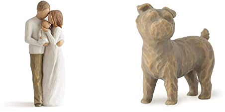 Willow Tree 26181 Figur Unser Geschenk, Natur, 5,1 x 3,8 x 21,6 cm & Love My Dog Small Standing Figurine