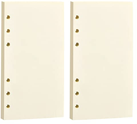Nachfüllpapier 160 Blätter A6 Nachfüllbare Refill Paper Papier für 6 Ring Binder Notizbuch A6 Papier Blanko, Nachfülleinlagen Notizpapier für A6 Binder Notizbuch Ordner Notizen Organizer Planer (B)