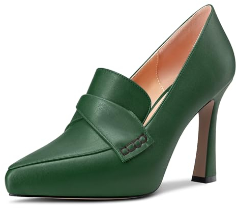 Castamere Donna Alto High Spillo Piattaforma Tacco Heel a Punta Slip-on Pumps da Matrimonio Ufficio Dress 10 CM Heels Verde A 45 EU