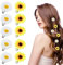 16 Stück Gänseblümchen Haarspangen Kleine Blumen Haarnadeln Mini Sonnenblumen Haarspange Strandhochzeit Blumen Haarspangen für Frauen Mädchen Blumen-Kopfschmuck Haarstyling Zubehör für Party Stil C