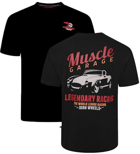 Kam Racing Legendary Club T-Shirt Kingsize Casual Cotton Top Large Back & Small Front Print Black/Navy 2XL-8XL (5710) (as8, Alpha, 3X_l, Regular, Regular, Black)