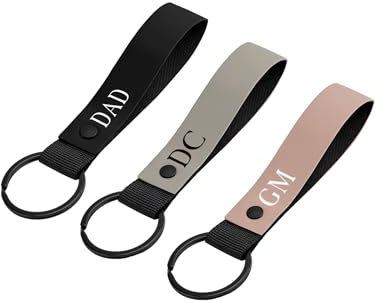 Crafted Memories - Personalised Wriststrap Car Keychain | Custom Name or Initial Tag | Soft Matte PU Design for Audi, BMW, Ford | Versatile Bag Charm | Black, Clay, Nude Pink