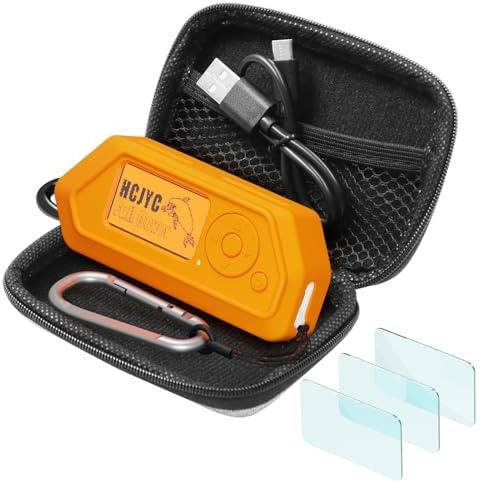 HCJYC 5-in-1 Schutzhülle aus weichem Silikon, EVA-Tragetasche, 3 Stück Displayschutzfolie, SD-Karte, Staubstecker und GPIO-Staubstecker für Flipper Zero, Orange