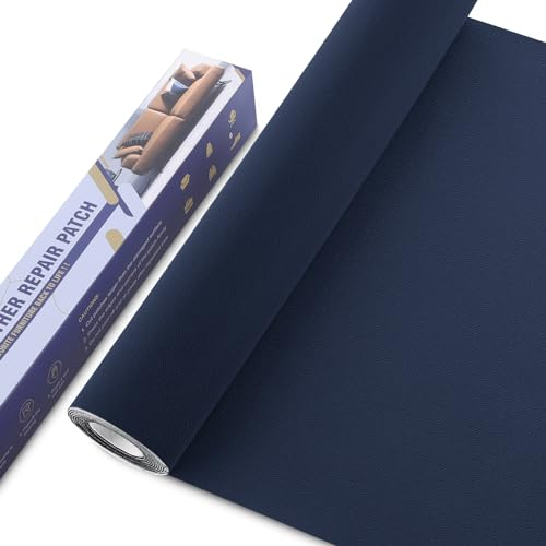 OAZ Leder Reparatur Patch, 40x160cm Lederflicken Selbstklebend Leder Reparatur Patch, für Möbel, Sofas, Autositze, Handtaschen, Jacken, Leder Renovierung, Marineblau