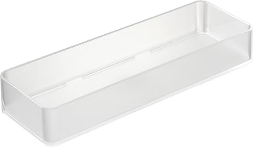 Yamazaki 3644 Tower Stapelbarer Organizer L, weiß, PS Harz, Minimalistisches Design, 8 x 24 x 3,7 cm (LxBxH)