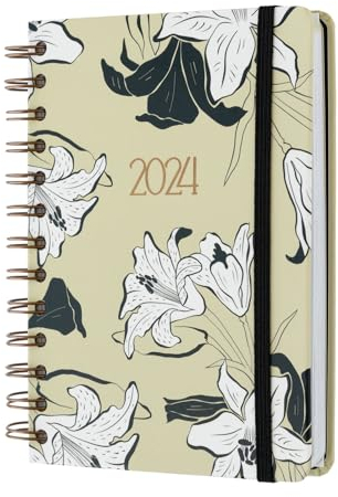 Kokonote Kalender 2024 Buchkalender Flora Ink Terminplaner 2024 Planer 2024 - Terminkalender 2024 11,7 x 16,7 cm Taschenkalender 2024 Klein - Jahreskalender 2024 Buch