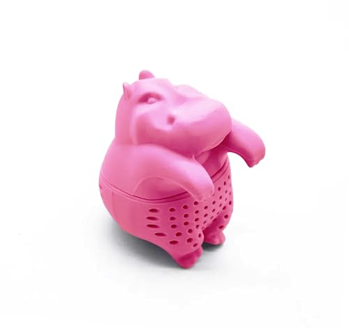 Kreative Silikon teeei, Niedliches teeei für losen tee, Interessantes tee ei sieb-Diese tee sieb macht die Teezeit angenehm(Rosa Baby-Nilpferd)
