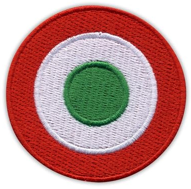 Patchion Aufnäher, Motiv: italienische Luftwaffe Aeronautico Militare, rund, bestickt