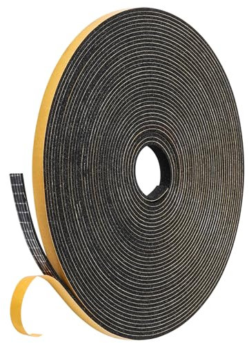 Dichtband Selbstklebend Gummidichtung 6mm x 1.5mm, NAVK 10m Dichtungsband für Tür Fenster Bad Dusche, Anti Kälte-Wind Lärm und Kollision -Schwarz